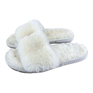 LL Bean  Size 9M Women's Wicked Good One Band Slide Shearling Lined Slip…